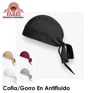 Cofia Gorro en Antifluido Dotaciones y Suministros Fares Cofia/Gorro Pirata Antifluido