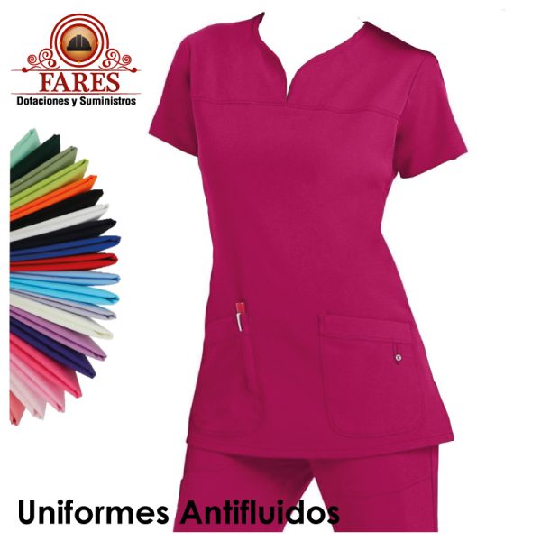 Uniforme-antifluido-de-colores-Dotaciones-y-Suministros-FARES Uniforme Antifluido Mujer